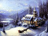 Thomas Kinkade Famous Paintings - Home For Christmas